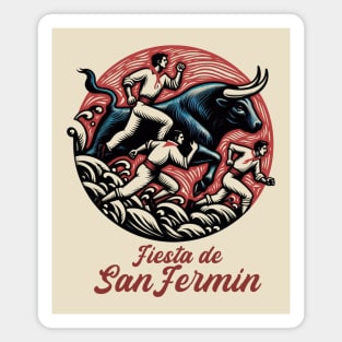 Pamplona San Fermin bull run Spain tshirt merch Magnet